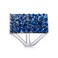 Silver-Plated Rectangle with Blue Crystal Ring for Women(Silver with Diamond, US, Size: 7)