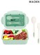 Bento Box Lunch Boxes Container Bundle Divider Japanese Style with Spoon and Fork, Translucent Box, Microwave Safe Heated lunch box for elementary school students and office workers,Food grade safe material, sealed and fresh.