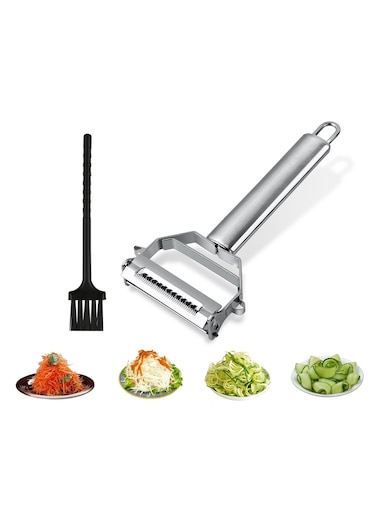 Peeler Shredder, Stainless Steel Fruit and Vegetable Handheld Shredder for Kitchen, 2-in-1 Peeler with Multi-Functional for Peeling Potatoes, Carrot, Cucumber and Melon