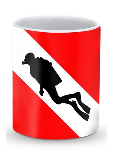 Premium Diver Flag Designer Mug Red/White/Black