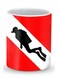 Premium Diver Flag Designer Mug Red/White/Black