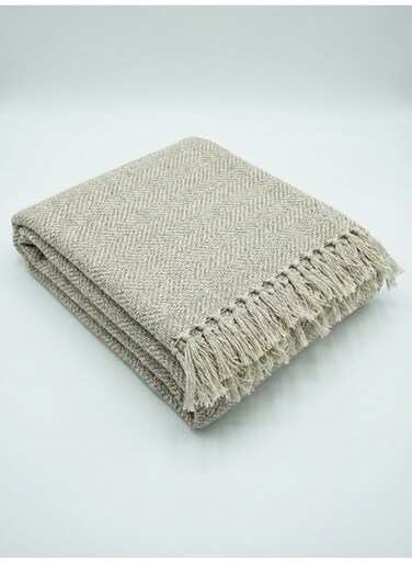 130 x 160 cm Pure Cotton Woven Tiles Cotton Knitted Throw Blanket Beige For Sofa Couch Bed Decorative Boho Fringe Tassel Travel Picnic Mat