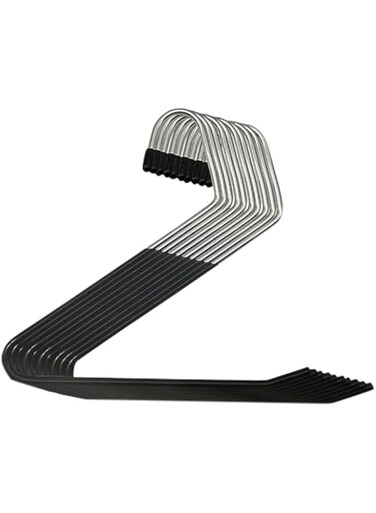 ZOBER 20PK Non Slip Rubber Coating Strong and Durable Anti-Rust Chrome Metal Open Ended Design Can Hold Upto 10 Lbs, for Scarves, Towels, Jeans, Slack/Trousers, Pants, Skirts
