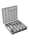 Silverware Organizer with Lid, Covered Utensil Tray for Kitchen Drawer and Countertop, Plastic Cutlery and Flatware Storage Box for Spoons, Forks, Knives, 6 Compartments (Grey)