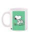 Printed Ceramic Coffee Mug White/Green