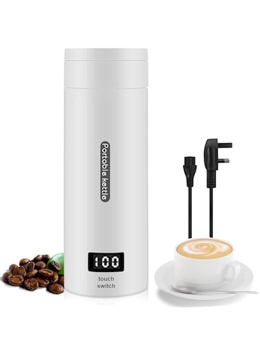 MAKINGTEC Portable Small Electric Kettle,380ML Mini Travel Tea Kettle,Water Boiler with 4 Variable Presets,316 Stainless Steel with Auto Shut-off&amp;Insulation Protection,BPA-Free