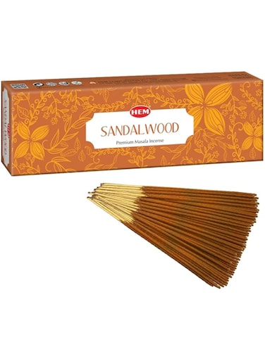 HEM Sandalwood Incense Sticks 100g &ndash; Premium Aromatic Fragrance for Relaxation, Meditation, and Spiritual Purity &ndash; Long-Lasting, Eco-Friendly, and Handcrafted Agarbatti for Home &amp; Office
