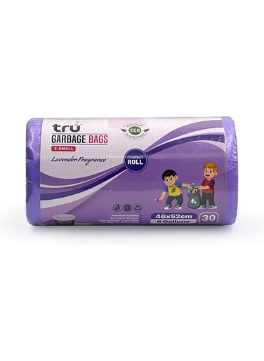 tru Lavender Scented Garbage Bags Roll 46x52cm 6 Gallon 30pc