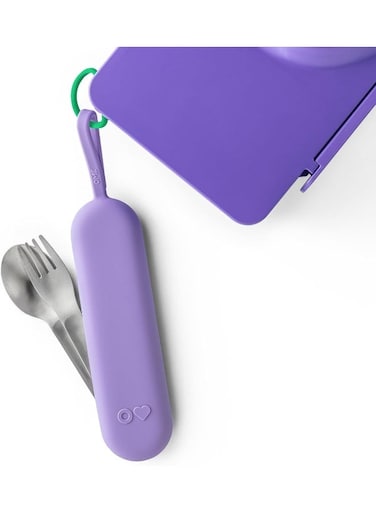 OmieBox Travel Utensil Set   Fork and Spoon with Case for Easy Travel   Stainless Steel Fork and Spoon