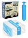 Vacuum Storage Bags (2Jumbo + 2Large + 2Small + 1Pump) Reusable Compression Bags for Clothes Blankets Duvets Pillows 75% Space Saving Wardrobe Travel Storage