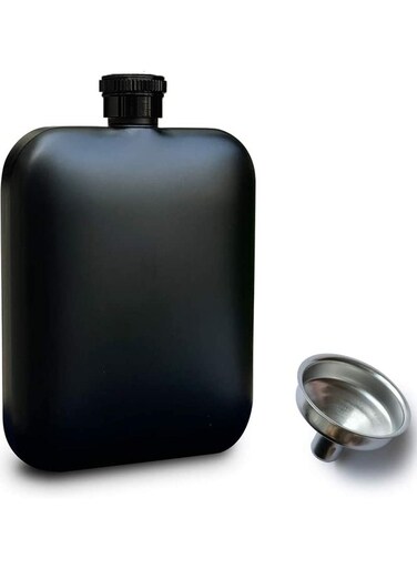 Portable Hip Flask With Funnel 170ml Black