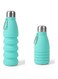 1 Pack Collapsible Silicone Water Bottle Reuseable Foldable Water Bottle Travel Sport Water Bottle, Portable Water Bottle with Carabiner,BPA Freee, Leak-proof for Travel Camping Hiking Gym,18oz/550ml