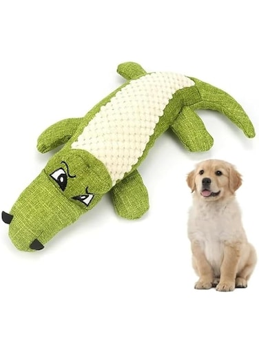 PETSARY Crocodile Shape Plush Toy - Cartoon Crocodile Fun Interactive Toy - Durable Stuffed Animal Toy - Bite-Proof Alligator Shape Dog Sound - Relieve Anxiety Boredom &amp; Promote Teeth Cleaning (Green)