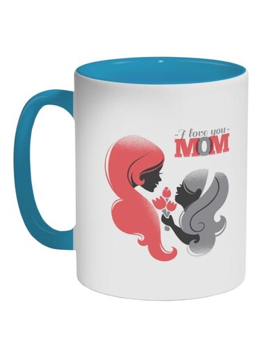 I Love You Mom Printed Coffee Mug Blue/Red/Grey