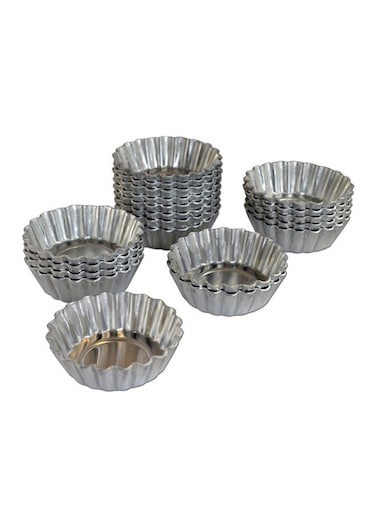 Daddios 20-Piece Mini Tart Pan Silver 2.5inch