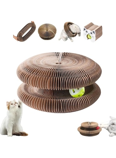 KOWVOWZ Kitty Kurlz Cat Toy, Magic Organ Cat Toy, Magic Organ Cat Scratching Board, Foldable Infinity Style Kitten Physical Exercise for Indoor Cats