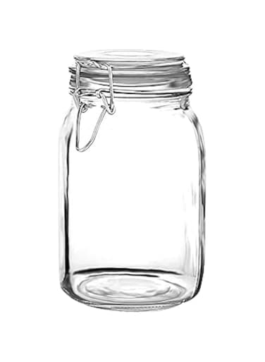 JANNAH Airtight Glass Container with Cover Glass Storage Jars With Sealed Lids Mason Jars (330ml-2pcs)