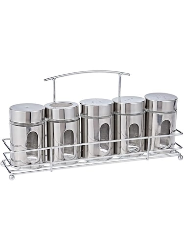 Harmony 85114 Spice Shakers with Metal Rack Set 5 Pieces
