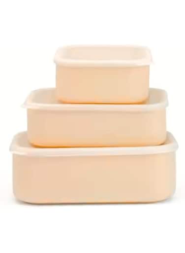 Set of three, Lunch boxes for kids, Leakproof Food Storage Portable Lunch Box with Lid Silicone Bento Box for Kids/Baby Blue (small, medium, large) (Pink)