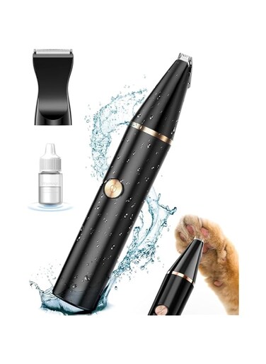 oneisall 2 Speed Cat Clippers, Cordless Small Cat Trimmer, Low Noise for Trimming Dog's Hair Around Paws, Eyes, Ears, Face, Rump-Black