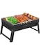 Portable Folding BBQ Charcoal Grill for Camping, Travel, Outdoor Picnic, Small Size (Black-Small)