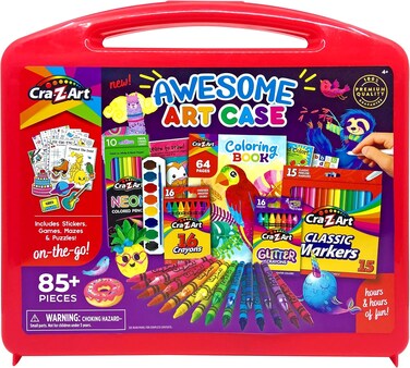 Cra-Z-Art Awesome Arts Case &ndash; Comprehensive School Art Supply Kit with Storage,Includes Markers, Crayons, Colored Pencils &amp; More,Perfect For Creative Kids &amp; Artists