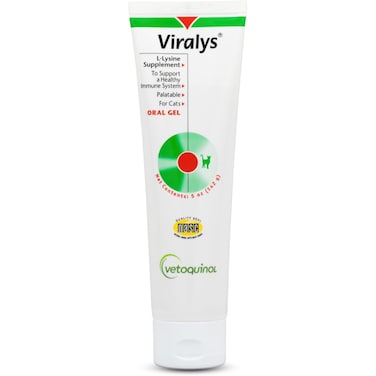 Vetoquinol Viralys Oral Gel for Cats &ndash; Daily Immune &amp; Respiratory Support with L-Lysine, 142g

