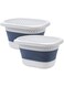 Homarket 2pack Laundry Hamper, Collapsible Handled Plastic Laundry Basket, Foldable Pop-Up Storage Container/Organizer (Blue)
