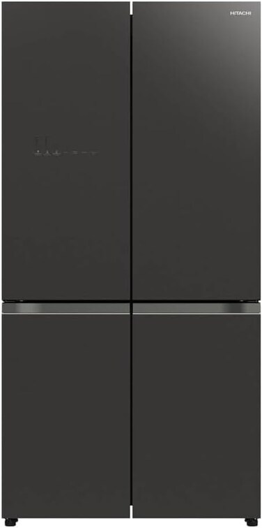 Hitachi 820L Gross, Net 645L, Side By Side 4 Door Refrigerator, 10 Year Warranty On Inverter Compressor, French Door Fridge, Dual Fan Cooling, Automatic Ice Maker, Glass Mauve Black-RWB820VUK2GBK