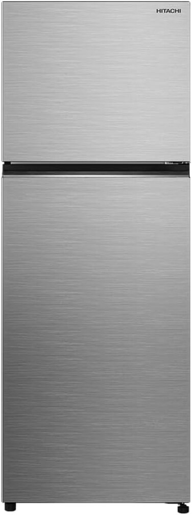 Hitachi Double Door Refrigerator, 550L Gross / 409L Net, Top Mount, Dual Sense Surround Cooling, Triple Power Filter, Selectable Zone, Inverter, Tempered Glass Shelves, Silver - HRTN6443SXAE