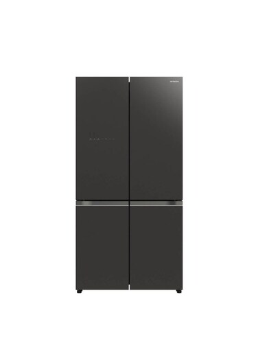 Hitachi 720L Gross, Net 514L, Side by Side 4 Door Refrigerator, 10 Year Warranty on Inverter Compressor, French Door Fridge, Dual Fan Cooling, Automatic Ice Maker RWB720VUK04GMG Glass Mauve Grey