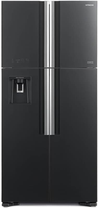 Hitachi 760L Gross, Net 540L,Side By Side 4 Doors Premium Refrigerator,10 Year Warranty On Inverter Compressor,No Frost Fridge,Dual Fan Cooling,Movable Twist Ice Tray,Glass Grey-RW760PUK74GGR
