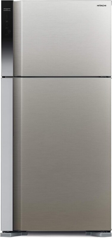 Hitachi Top Mount Refrigerator 760L Gross / 550L Net, Double Door, Dual Fan Cooling, Inverter Compressor, Touch Screen Control, Silver &ndash; RV760PUK7K4BSL