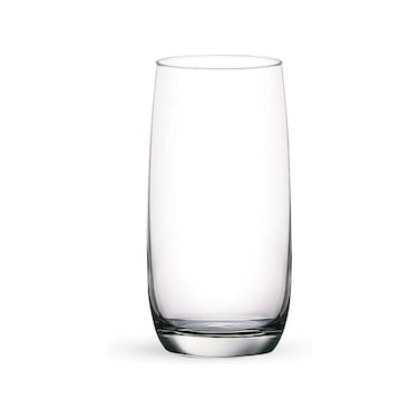 Ocean Ivory Hi Ball Glass, 370ml (Item B13013) - Pack of 6   135 mm Tall Premium Crystal-Clear Highball Tumblers   Elegant Curved Water, Juice, and Cocktail Glasses by Ocean