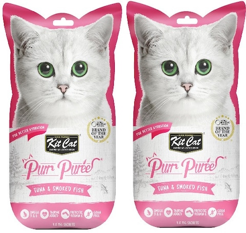 Kit Cat Purr Puree Tuna &amp; Smoked Fish 60gx2
