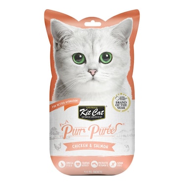 Kit Cat Purr Puree Chicken &amp; Salmon Cat Treats - 4x15G