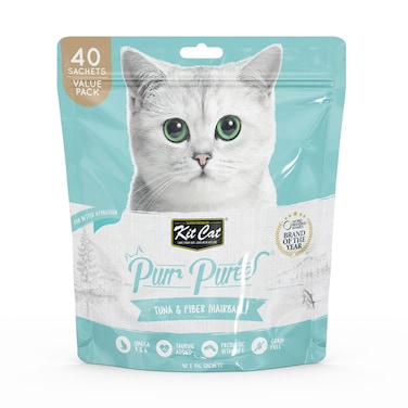 Kit Cat Purr Puree Tuna &amp; Fiber (Hairball) (40 Sachets Value Pack)
