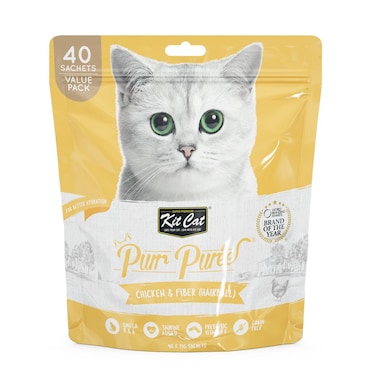 Purr Puree Chicken &amp; Fiber (Hairball) (40 Sachets Value Pack)