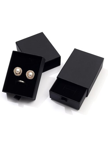 Red Dot Gift&reg; 12 Pack Black Jewelry Gift Boxes, 7x9x3cm Cardboard Jewelry Boxes, Small Gift Boxes, Drawer Type Jewelry Organizer Boxes, Jewelry Boxes for Bracelets Earrings Necklaces Earrings