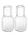 water bottle and glass set, suitable for bedroom nightstand, bedside, bathroom glass mouthwash bottle, water bottle set (Striped)