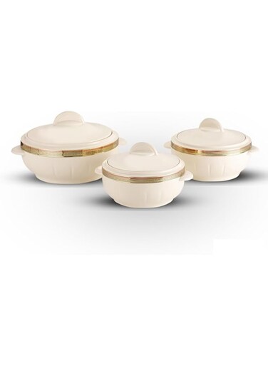 Royalford Casserole 3 Pieces Set, Attractive Insulated Food Containers That are Dishwasher Safe with Comfortable Handles