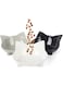 N C Cat Bowls Anti-slip Multi-purpose Cat Food Bowl Pet Water Bowl Cat Feeding Bowl Set of 3 - Grey/Black/White