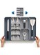 AMERTEER Expandable Kitchen Drawer Organizer Tray - Expandable Silverware Organizer Utensil Holder, BPA-Free Plastic Cutlery Holder For Silverware, Adjustable Storage Solution Gadgets -12 Compartments