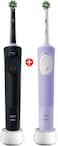 Oral B Vitality 300 Rechargeable Toothbrush with CrossAction Brush Head 1+1 Bundle, 3 Cleaning Modes &amp; 2 Minutes Built-in Timer D103.413.3 Black &amp; Lilac
