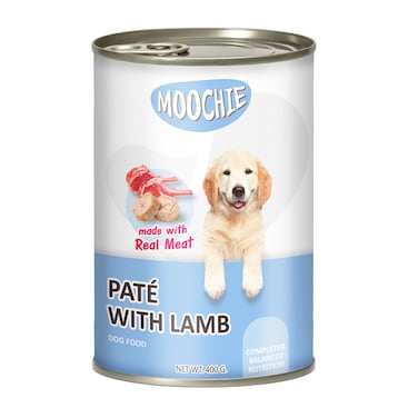 Moochie Pate With Lamb Dog Wet Food Can 400g  Pack of 12