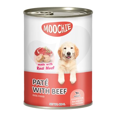 Moochie Pate With Beef Dog Wet Food Can 400g  Pack of 12
