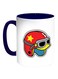 Sport Helmet Printed Coffee Mug Dark Blue/White/Red