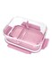 2-Compartment Glass Lunch Box Container Pink
