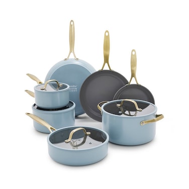 GreenPan 11-Piece Jewel Pro Collection Ceramic Nonstick Cookware Set &ndash; Color Blue PFAS-Free