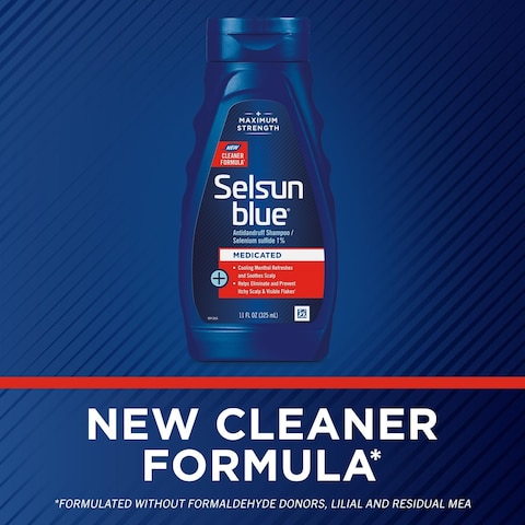 Selsun Blue Medicated Anti-Dandruff Shampoo With Menthol, 11 Fl. Oz., Maximum Strength, Selenium Sulfide 1%